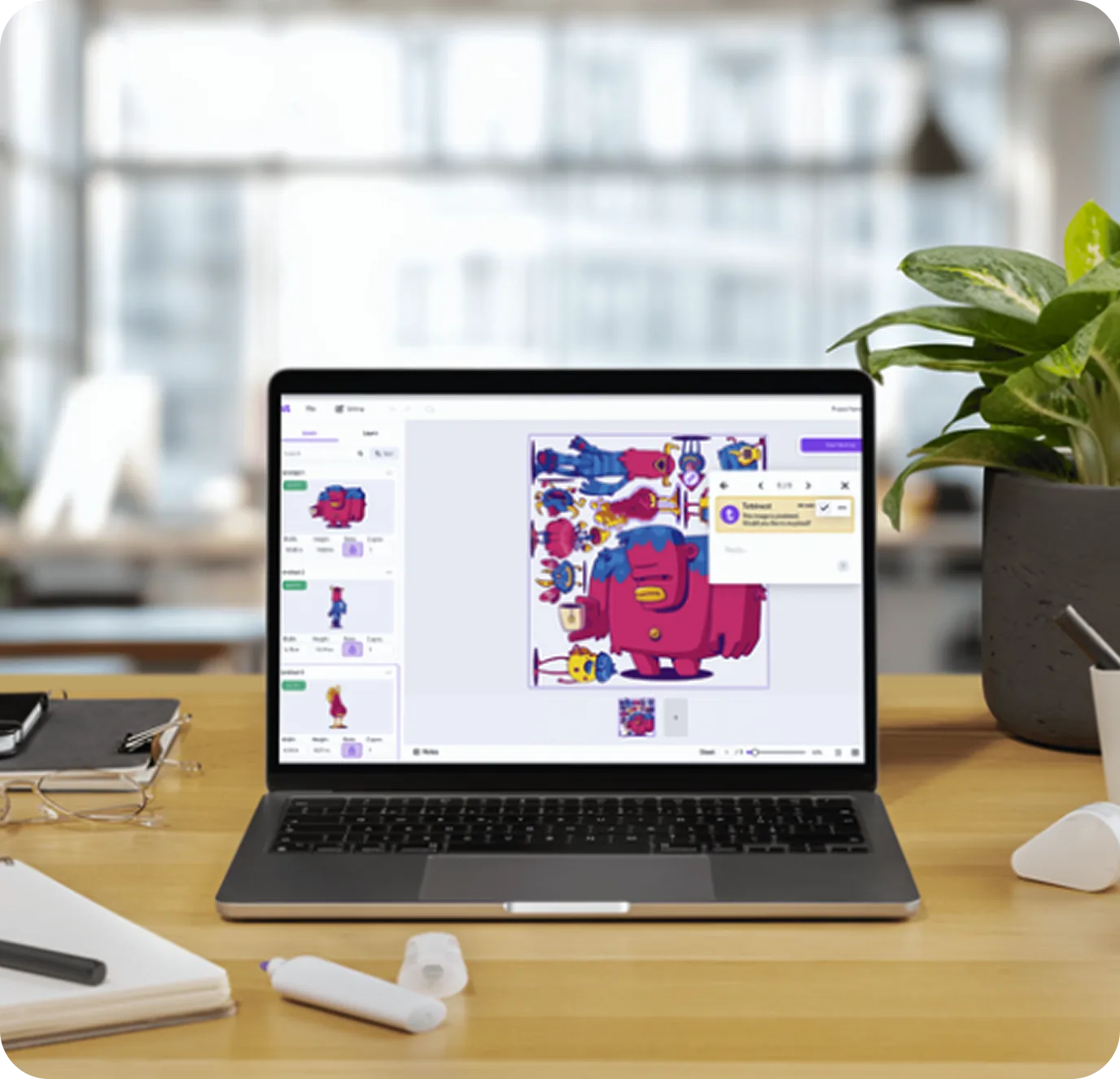 Tetrinest gang sheet builder running on a laptop